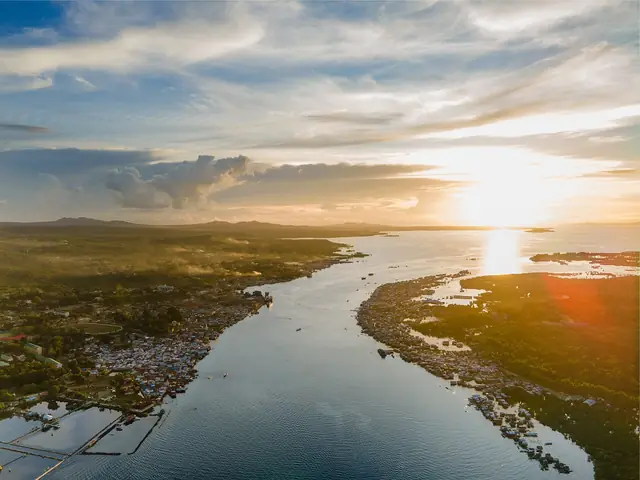 Sunset over the Isabela Channel and mangroves, Isabela City, Basilan