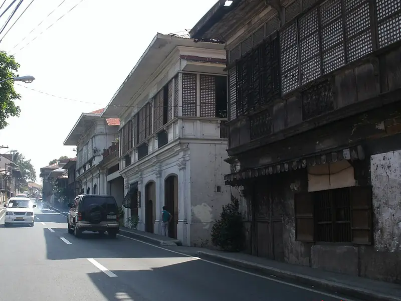 Century-old ancestral houses along a street in Taal