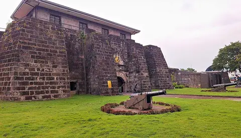 Stone walls and a cannon at Fort San Felipe, Cavite City