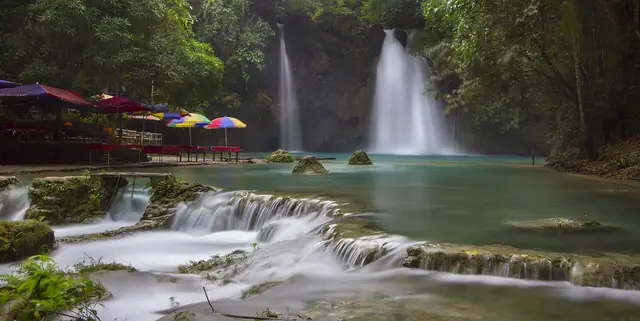 Turquoise pools and cascades of Kawasan Falls in Badian