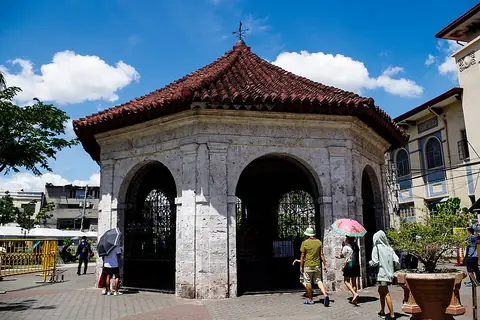 The octagonal stone kiosk housing Magellan's Cross, Cebu City