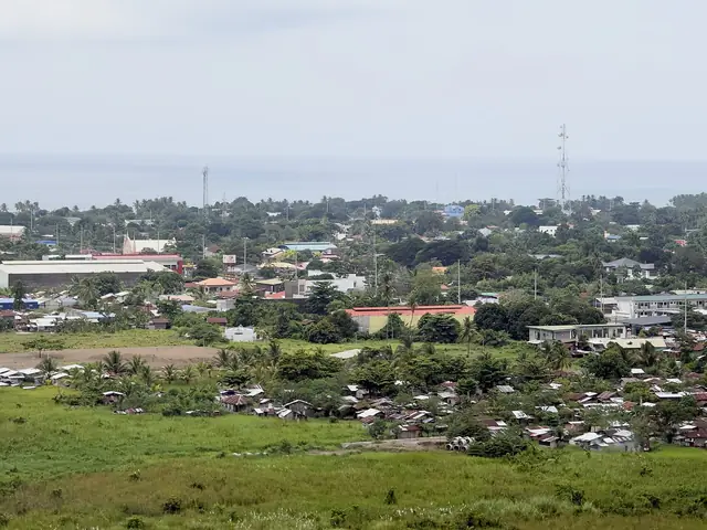 Malita town and the Davao Gulf coast seen from the national highway