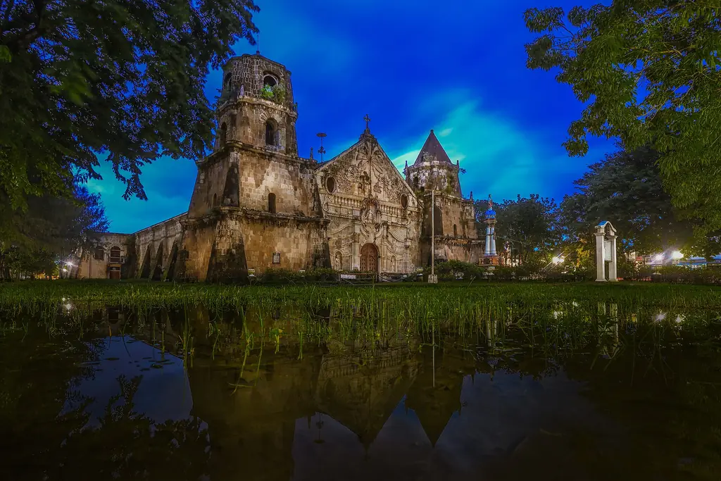 The fortress-like facade of Miagao Church, a UNESCO World Heritage Site