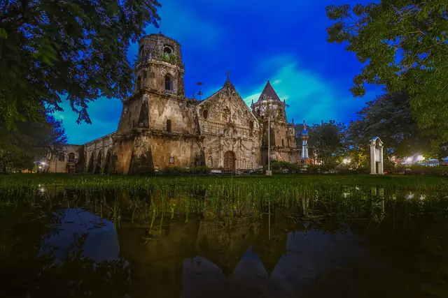 The fortress-like facade of Miagao Church, a UNESCO World Heritage Site