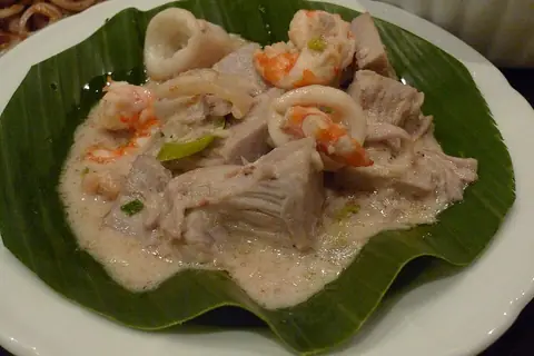 Ginataang langka, young jackfruit in coconut milk